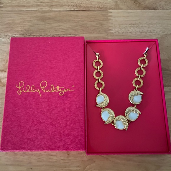 Gold Lilly Pulitzer Gator necklace